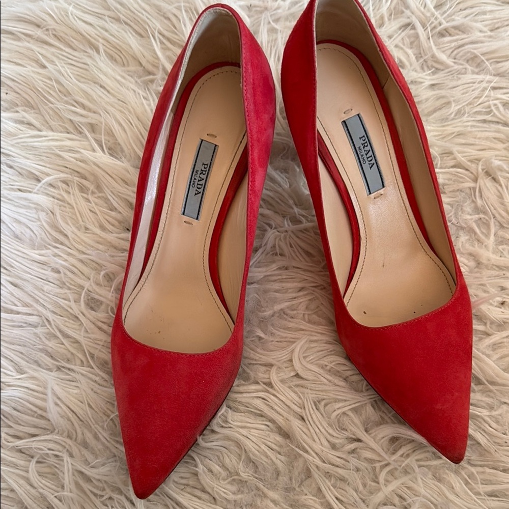 Prada Women's Red Suede Pumps